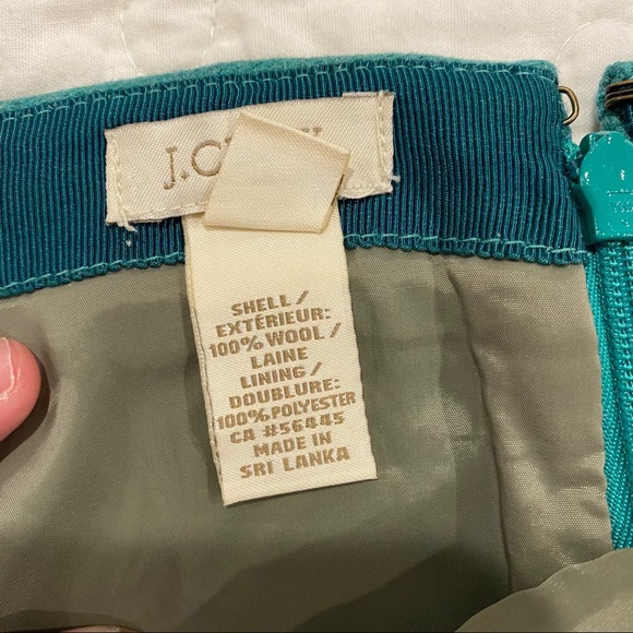 J crew teal pencil skirt 100% wool like new - Picture 4 of 4
